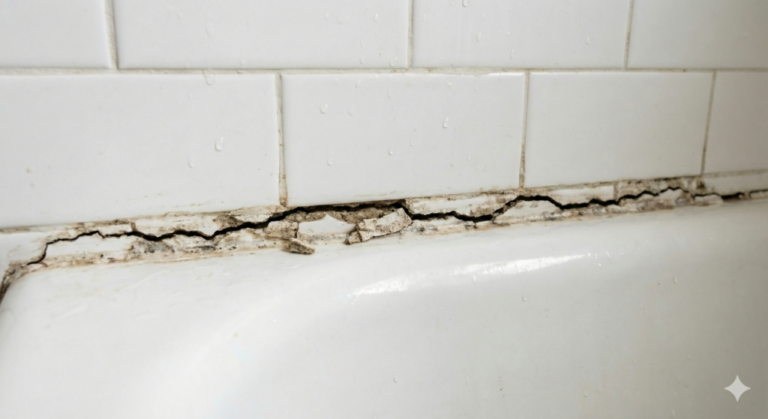 cracked grout line