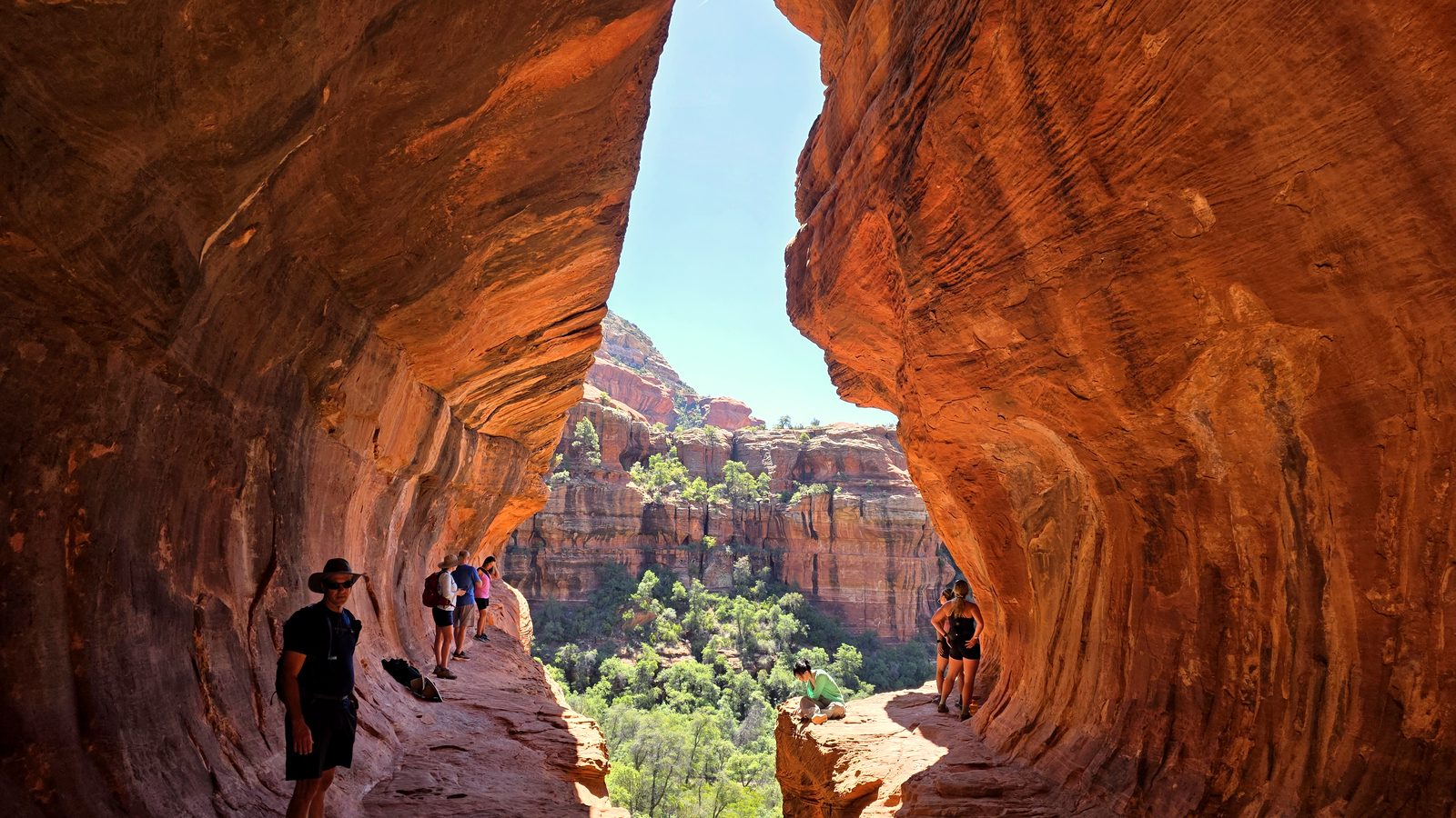 Red rock cave along a hiking trail near Sedona, Arizona