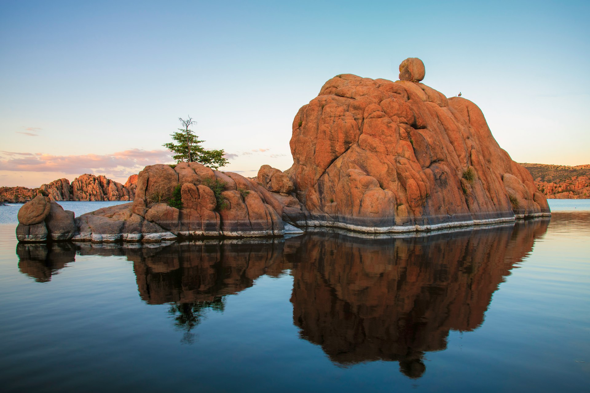 Watson Lake and its granite boulders in Prescott, Arizona